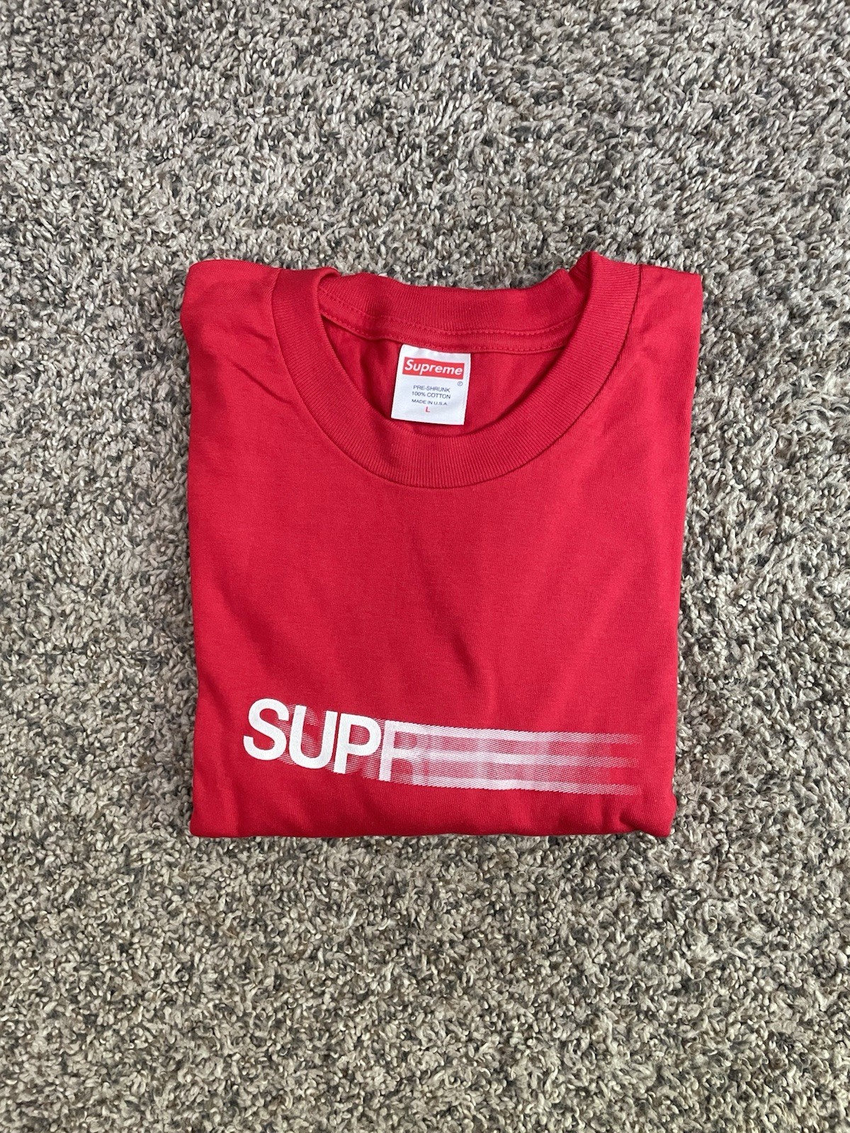 Size Large - Supreme Motion Logo Tee (Red) Brand New! gallery