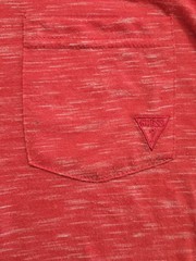 GUESS Jeans Men’s Medium Red Heathered V-Neck Pocket T-Shirt M Short Sleeve
