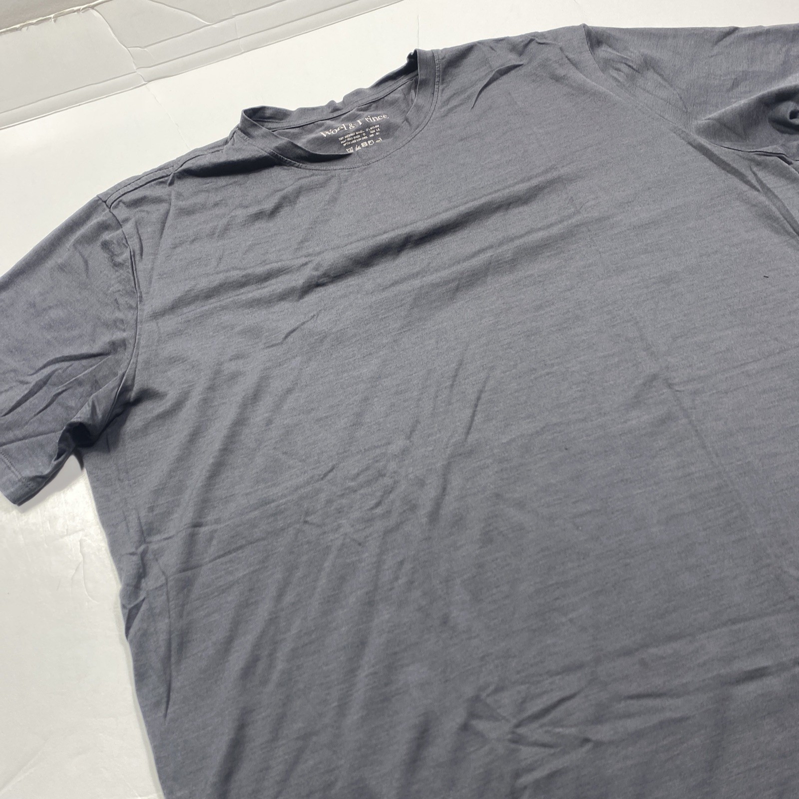 Wool & Prince Merino Blend Crew T-Shirt Gray Men's XXL gallery