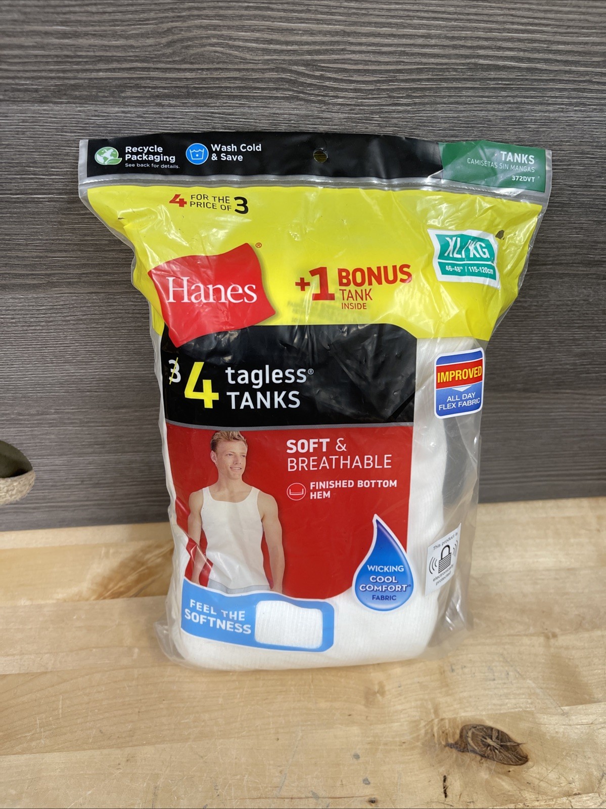 Hanes Men’s Tagless Tanks 4 Pack Size XL New gallery