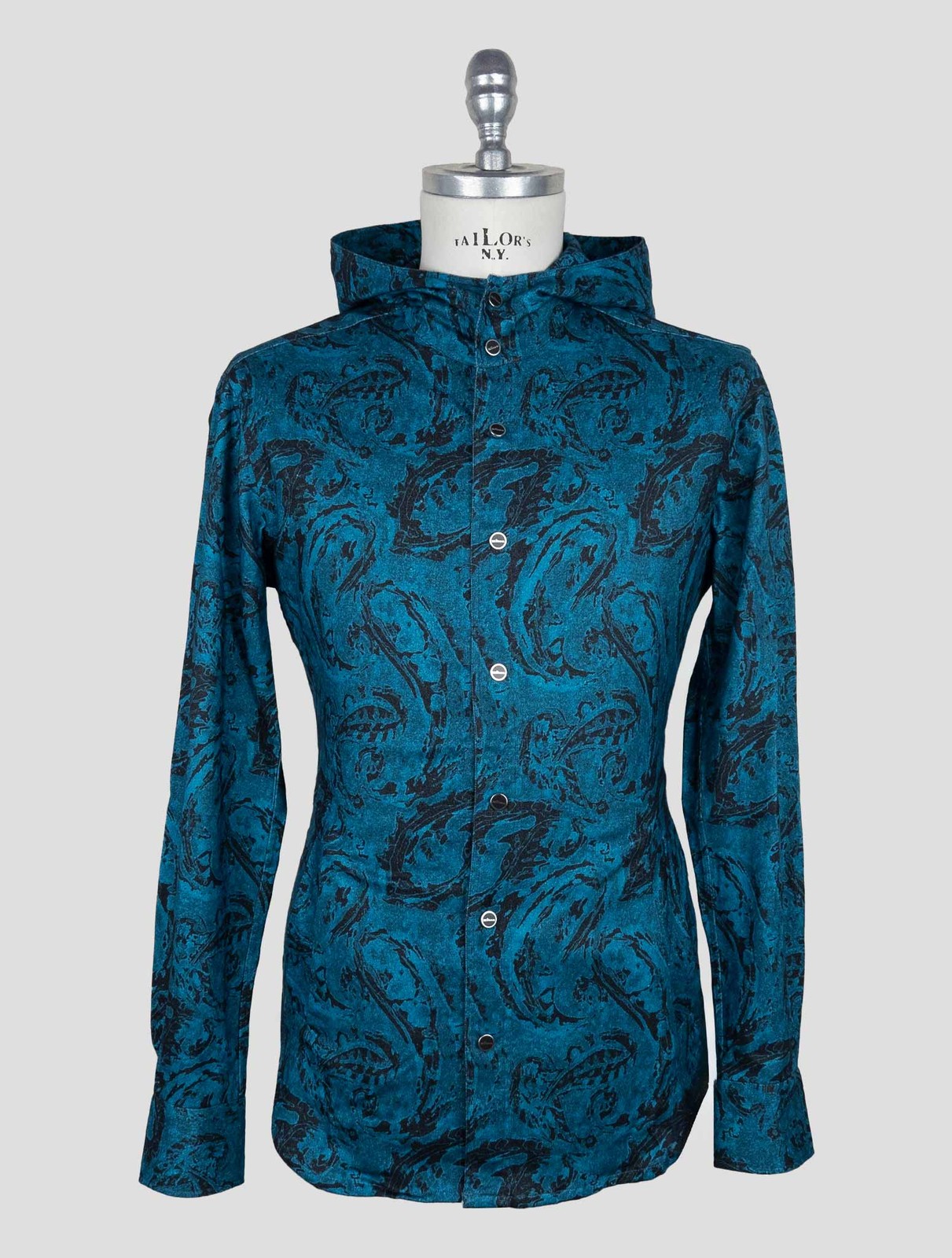 NEW KITON BLUE COTTON SHIRT MARIANO EU 56 – US 46 – 2XL KME47