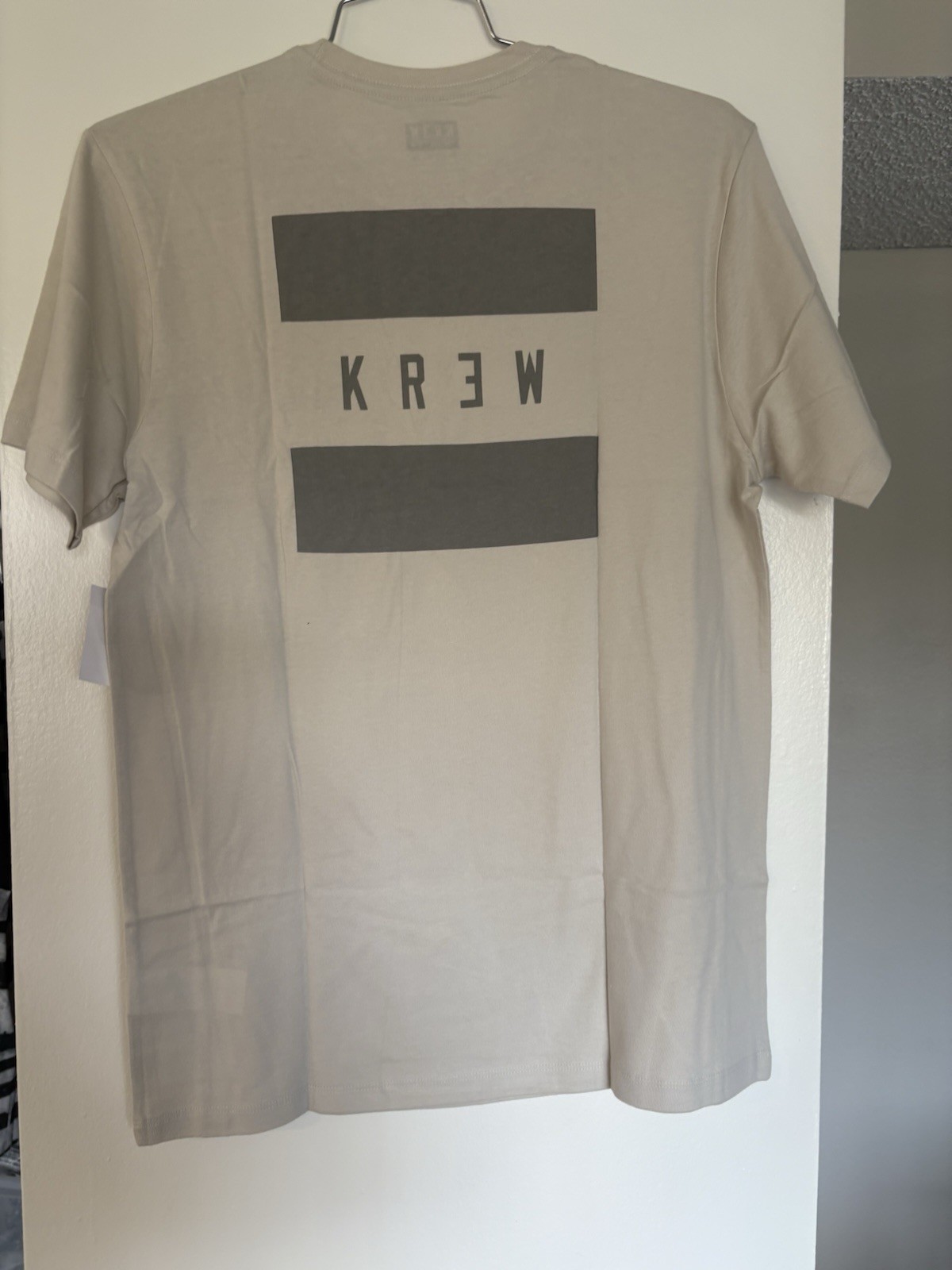 KREW T-Shirt Mens Medium Beige Graphic Tee Skate Streetwear Los Angeles Rare gallery