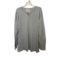100% Organic Cotton Henley Long Sleeve Shirt Men’s Size XXL Sustainable