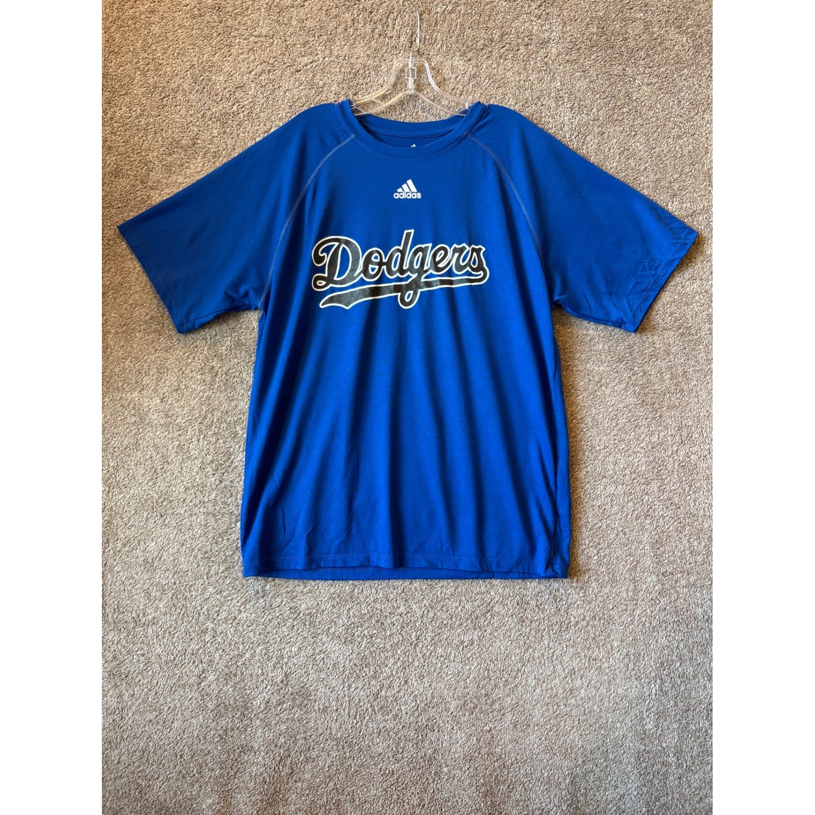 Adidas Los Angeles Dodgers Climalite Shirt Mens Blue Baseball MLB Tee
