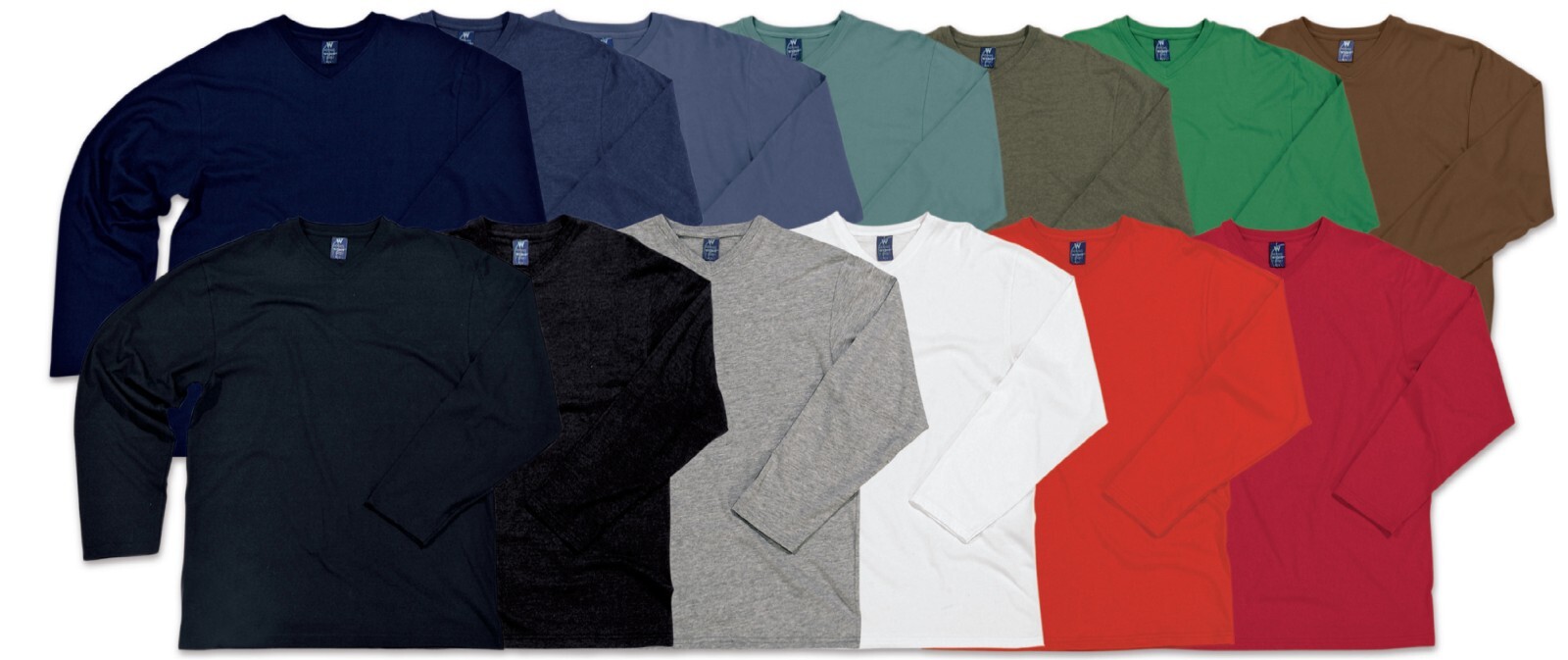 Hering Men's Basic 100% Brazilian Long Sleeve Premium Cotton V-Neck T-Shirt Tee gallery