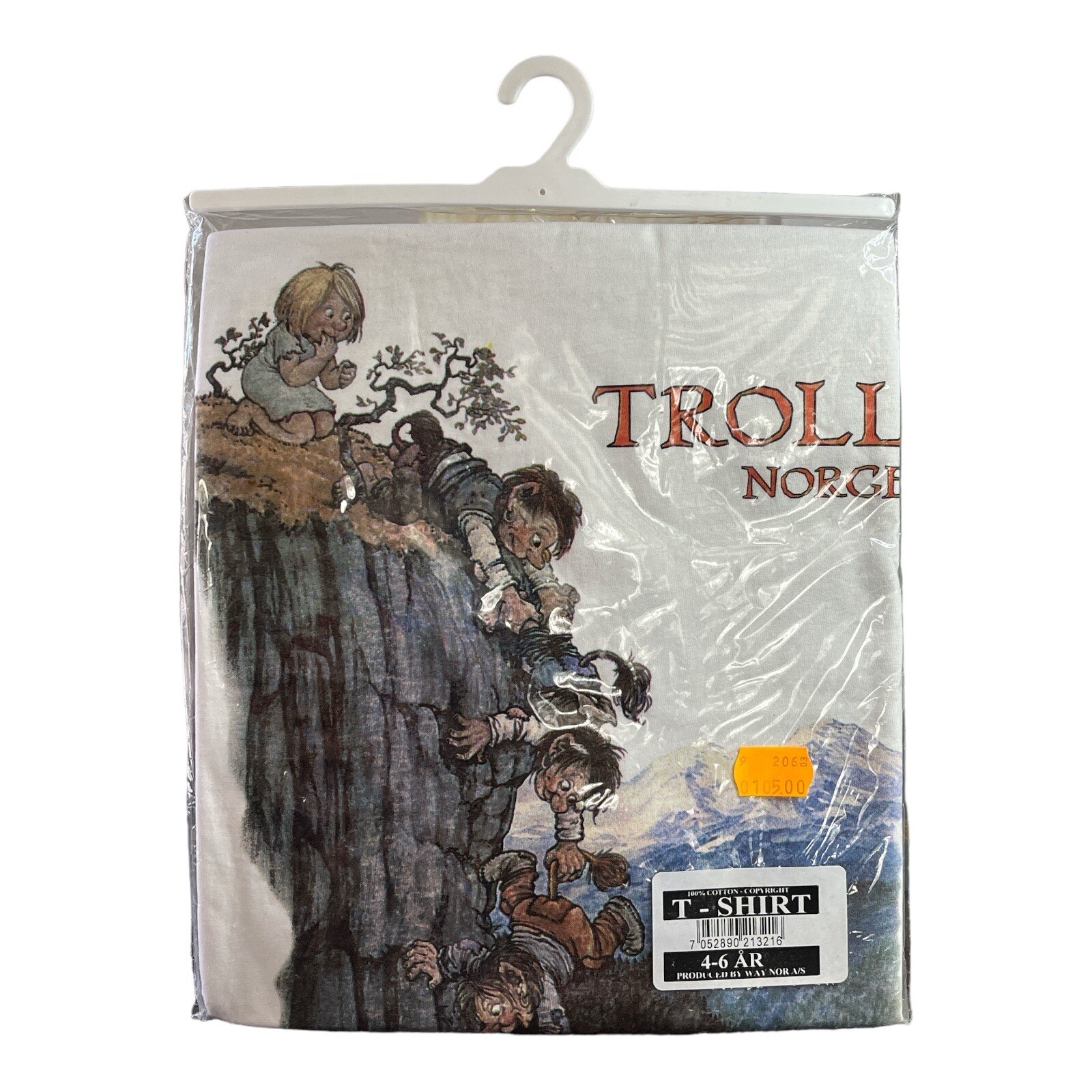 Vntg NyForm Trolls T-Shirt 100% Hurricane Cotton NIP Size 4/6 Norway Early 1990s gallery