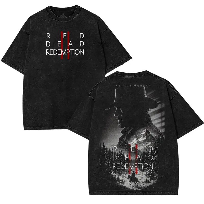 Red Dead redemption 2 V5 Double Printed Graphic Tee Streetwear T-Shirt gallery