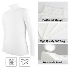 Men’s Turtleneck Pullover Slim Fit T-Shirts Long Sleeve Jumper Casual Warm Top