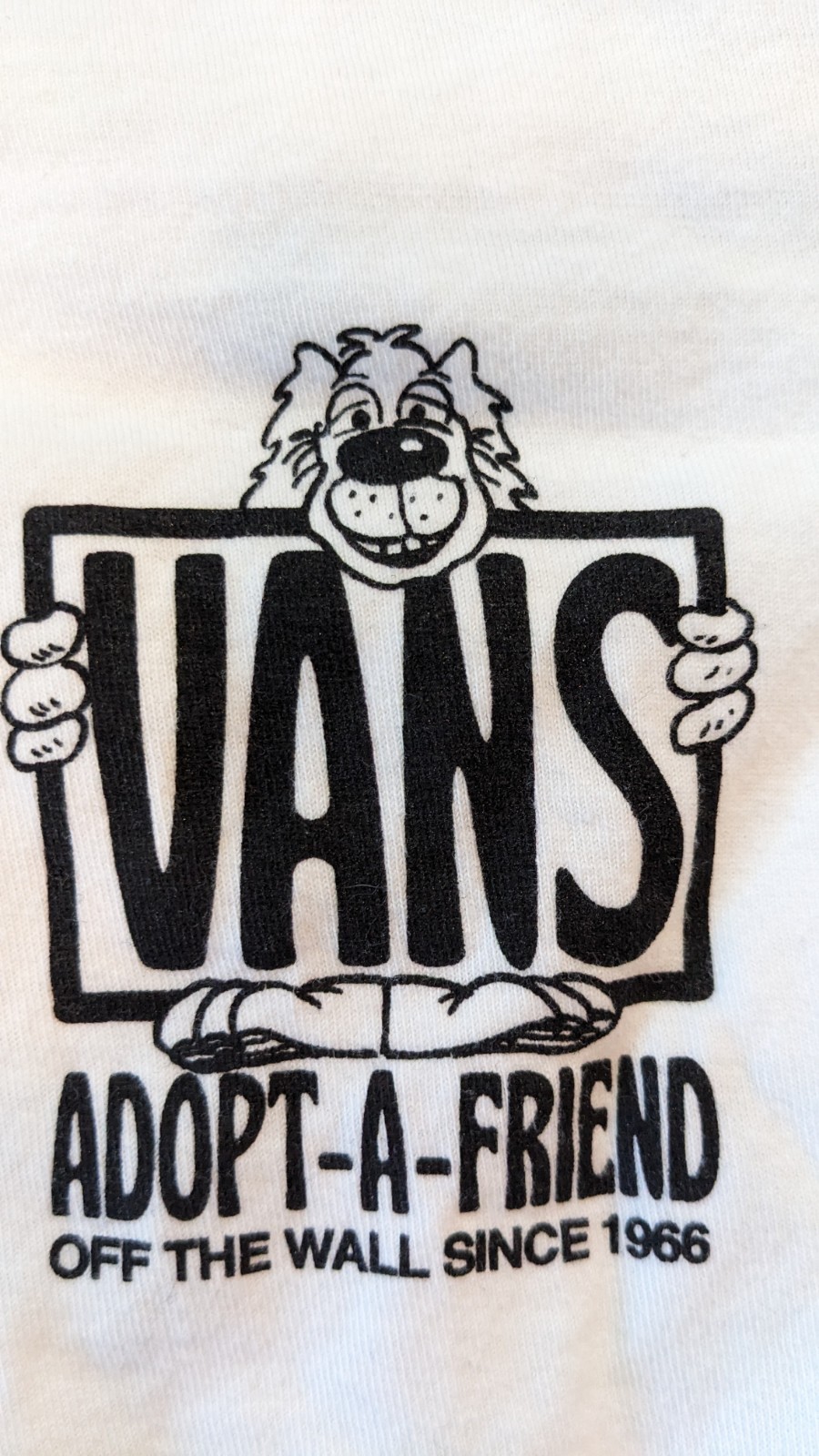 Vans "Adopt-a-Friend" Unique Animal Shelter T-shirt Adult Small 100% Cotton NWOT gallery
