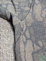 👀🔥Vtg 60s/70s Trebark Camo Crew Neck BIG COLLAR Thin T-Shirt Lg Single Stitch