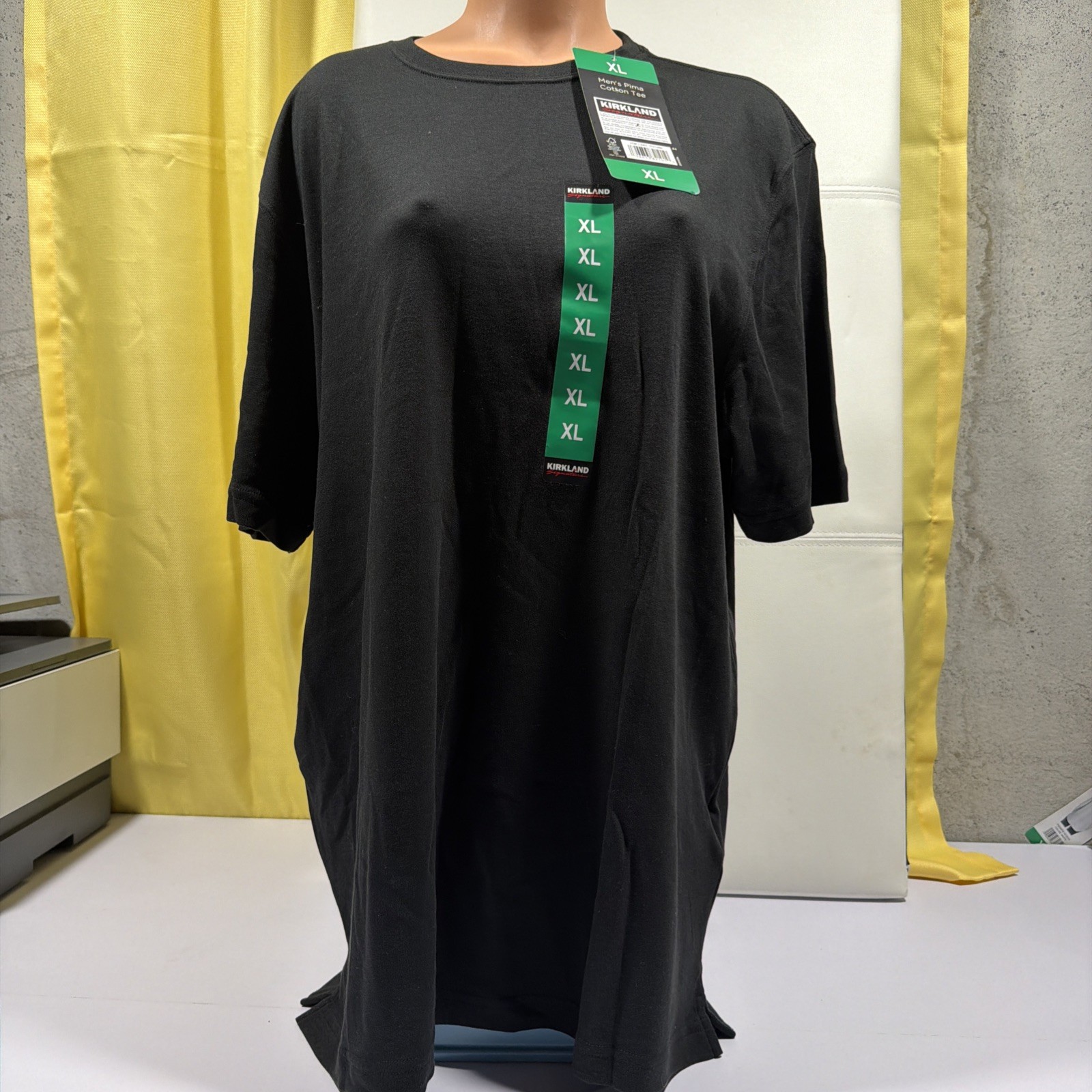 Kirkland Signature Shirt Men’s XL Black Pima Cotton Basic Solid Tee