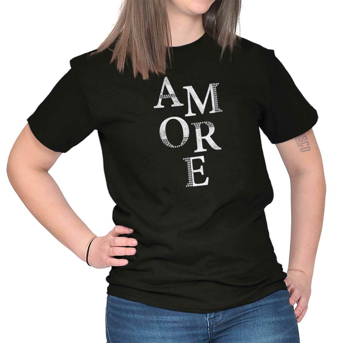 Amore Love Couple French Designer Graphic Womens Ladies Short Sleeve T Shirt gallery