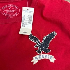 NWT Y2K American Eagle Athletic Fit Long Sleeve T-Shirt Red Small