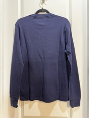 NWT Gap Navy Blue Crew Neck Long Sleeve Waffle Thermal Tee Medium Length 27”