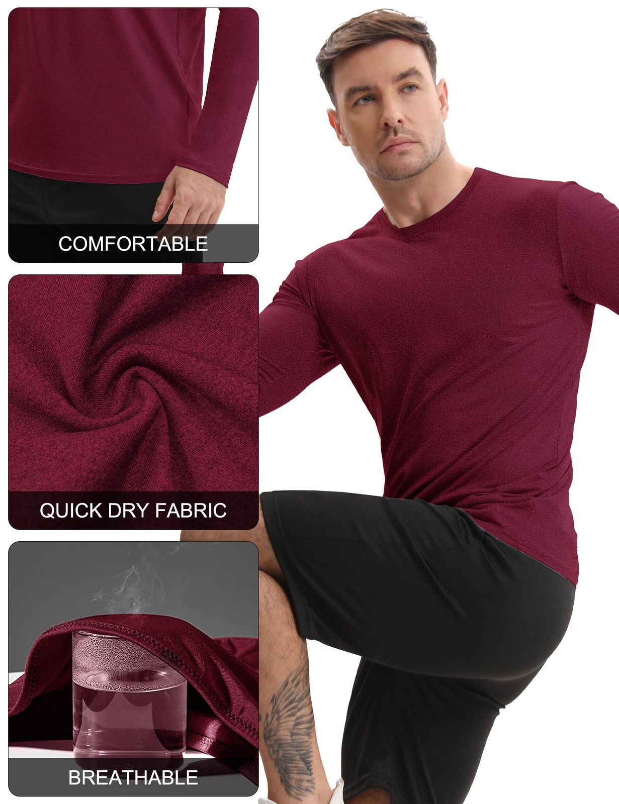 7 Pack Men's Quick Dry Long Sleeve Shirts Moisture Wicking UV UPF 50+ Sun Pro... gallery
