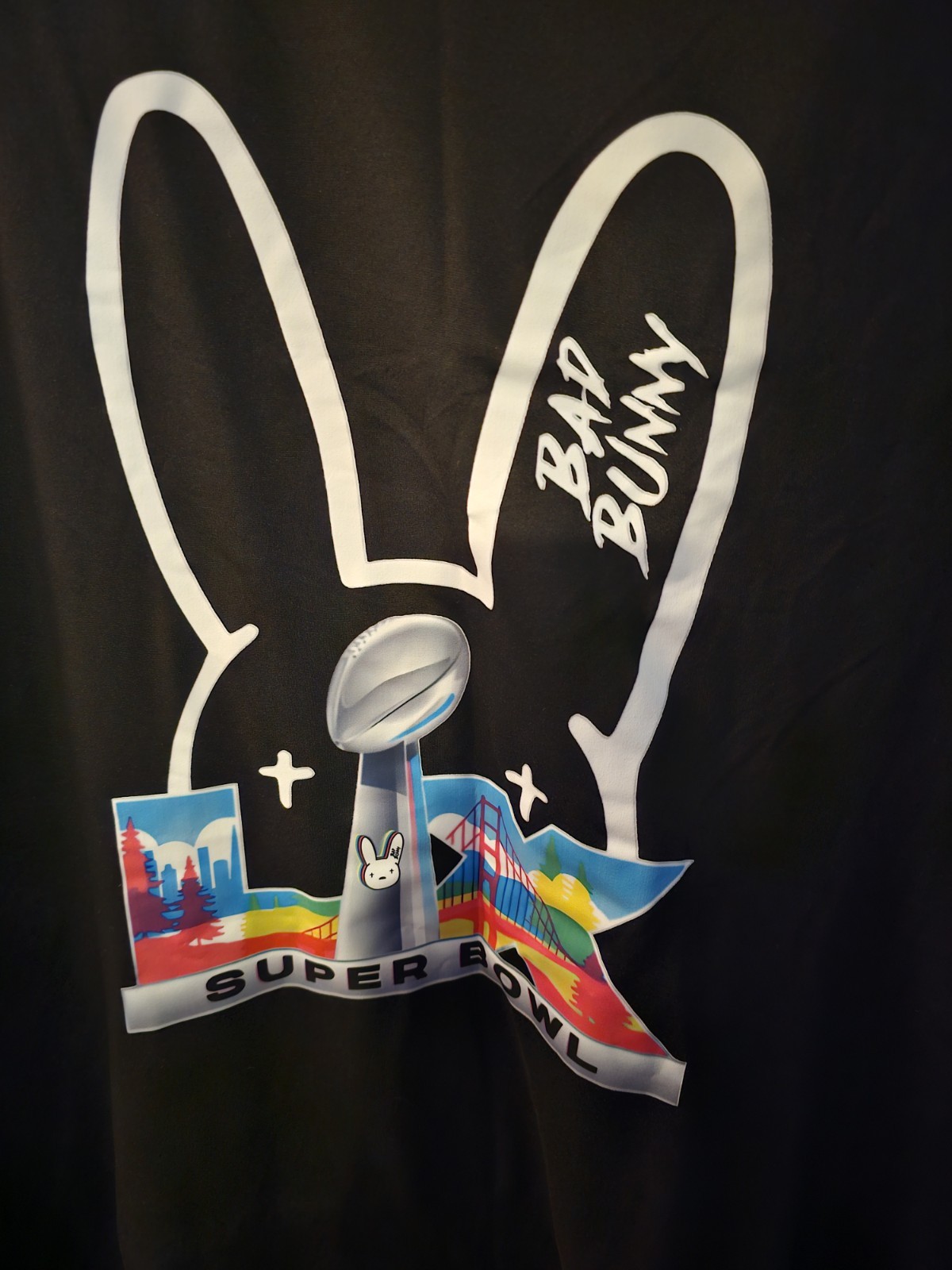 Bad Bunny X Super Bowl collab logo T-shirt made of 100% cotton Size 3XL gallery