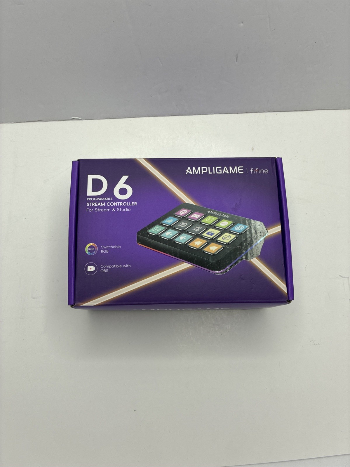 AmpliGame Fifine D6 Stream Controller with 15 Macro Customizable Keys Streaming