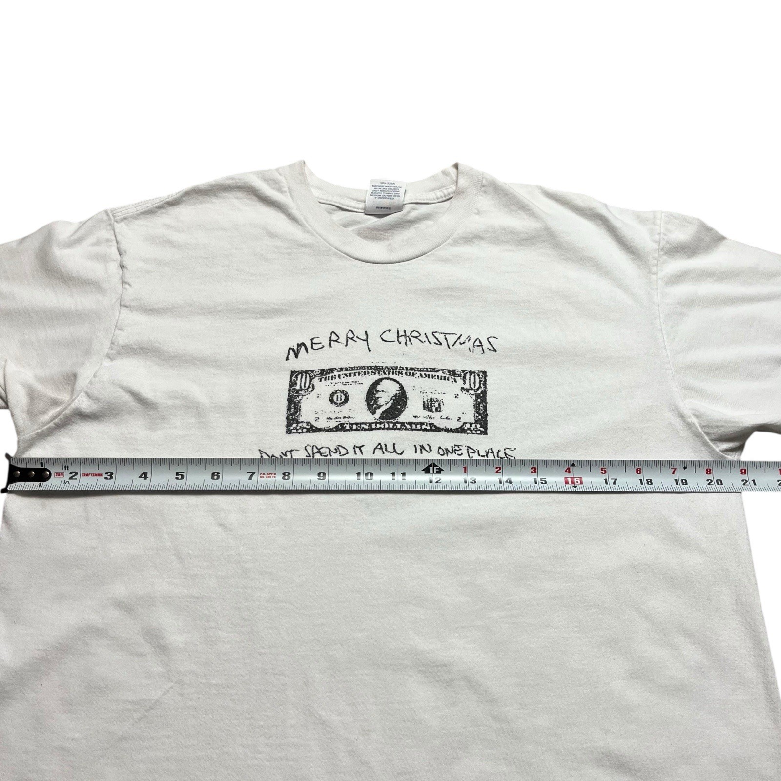 Supreme Merry Christmas 10 Bucks Shirt Size Medium Streetwear Skate Hype White gallery