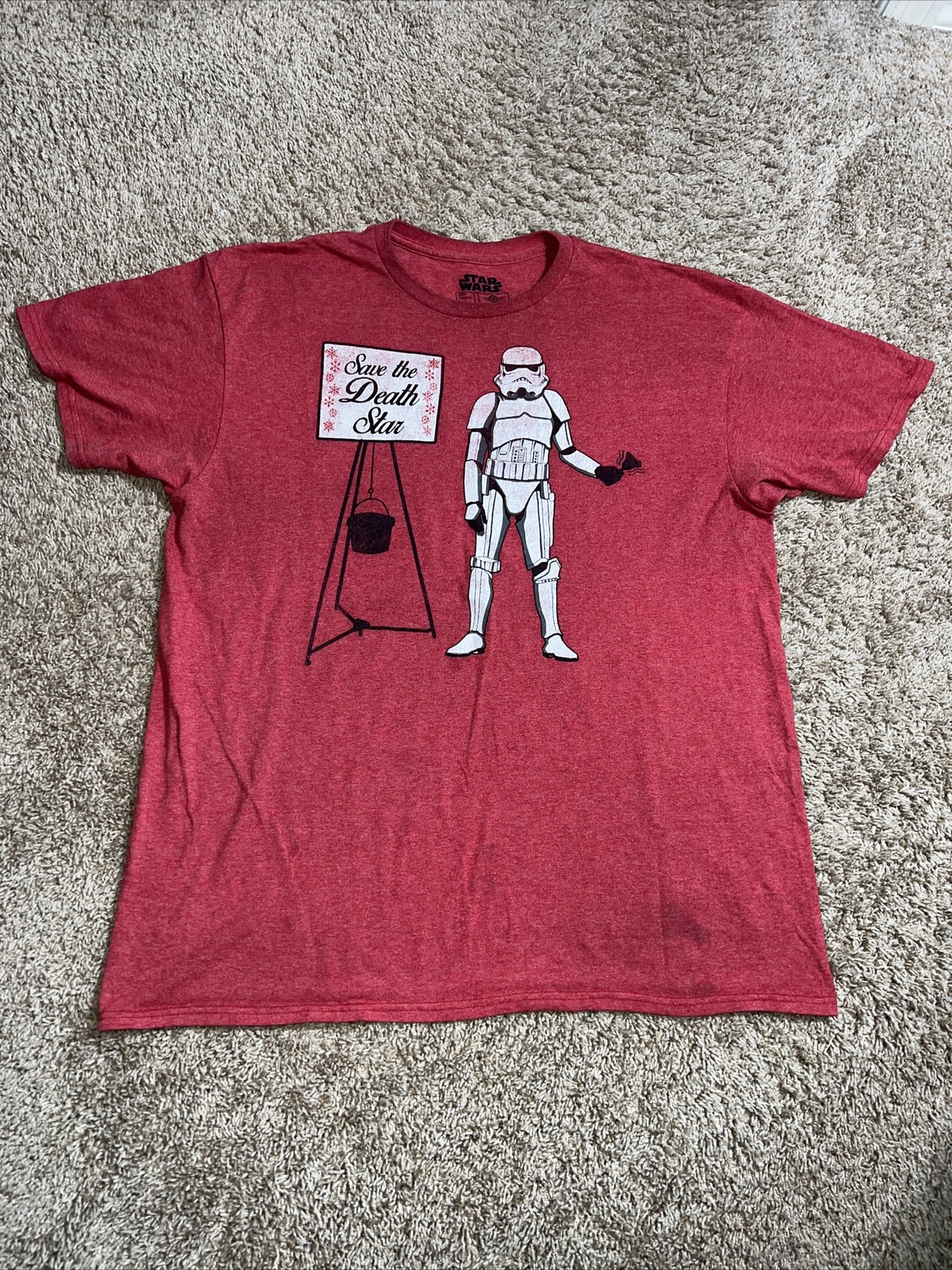 Star Wars Save The Death Star Mens T Shirt Large Short Sleeve Red gallery