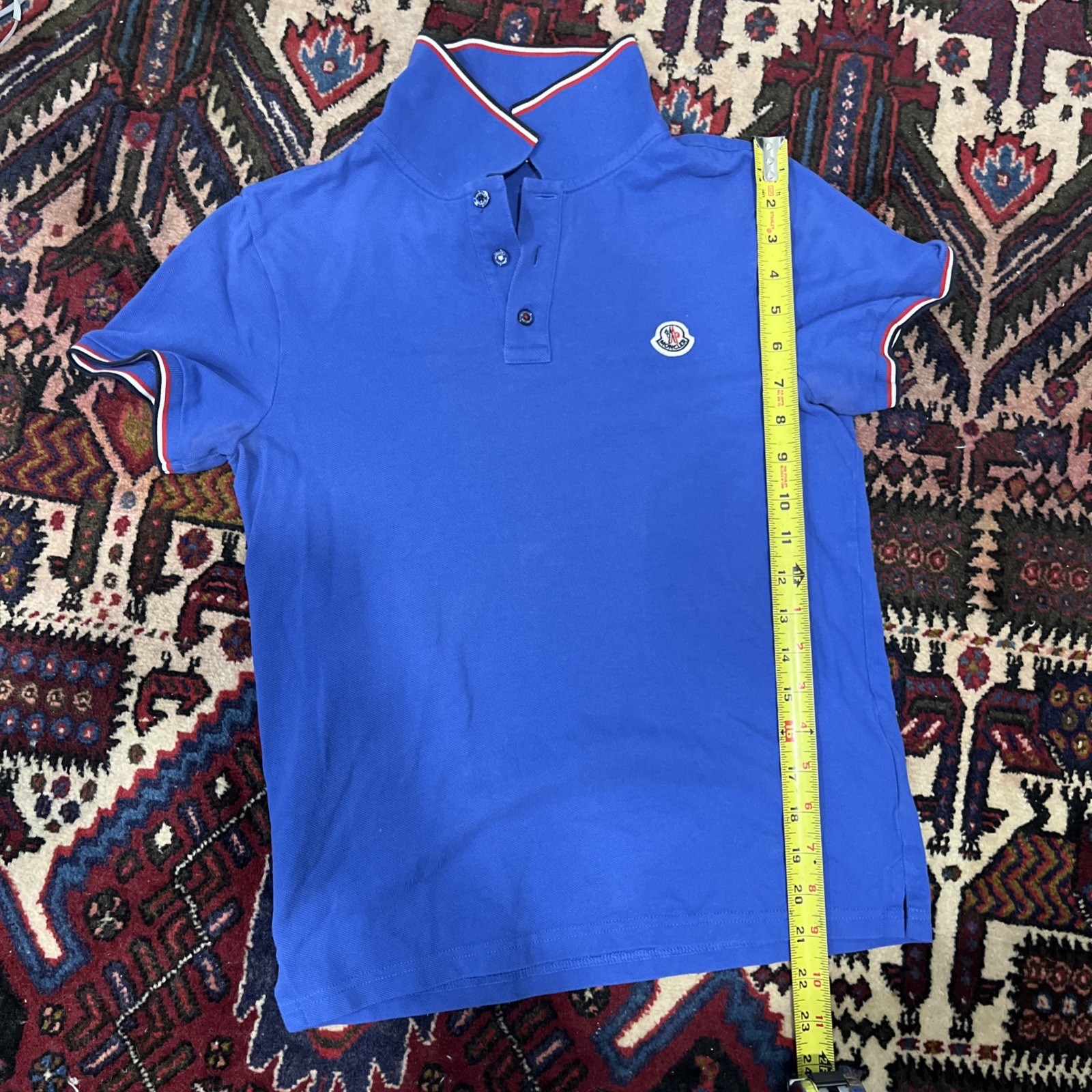 MONCLER Maglia Polo Navy Red White Black Boys Sz XS gallery