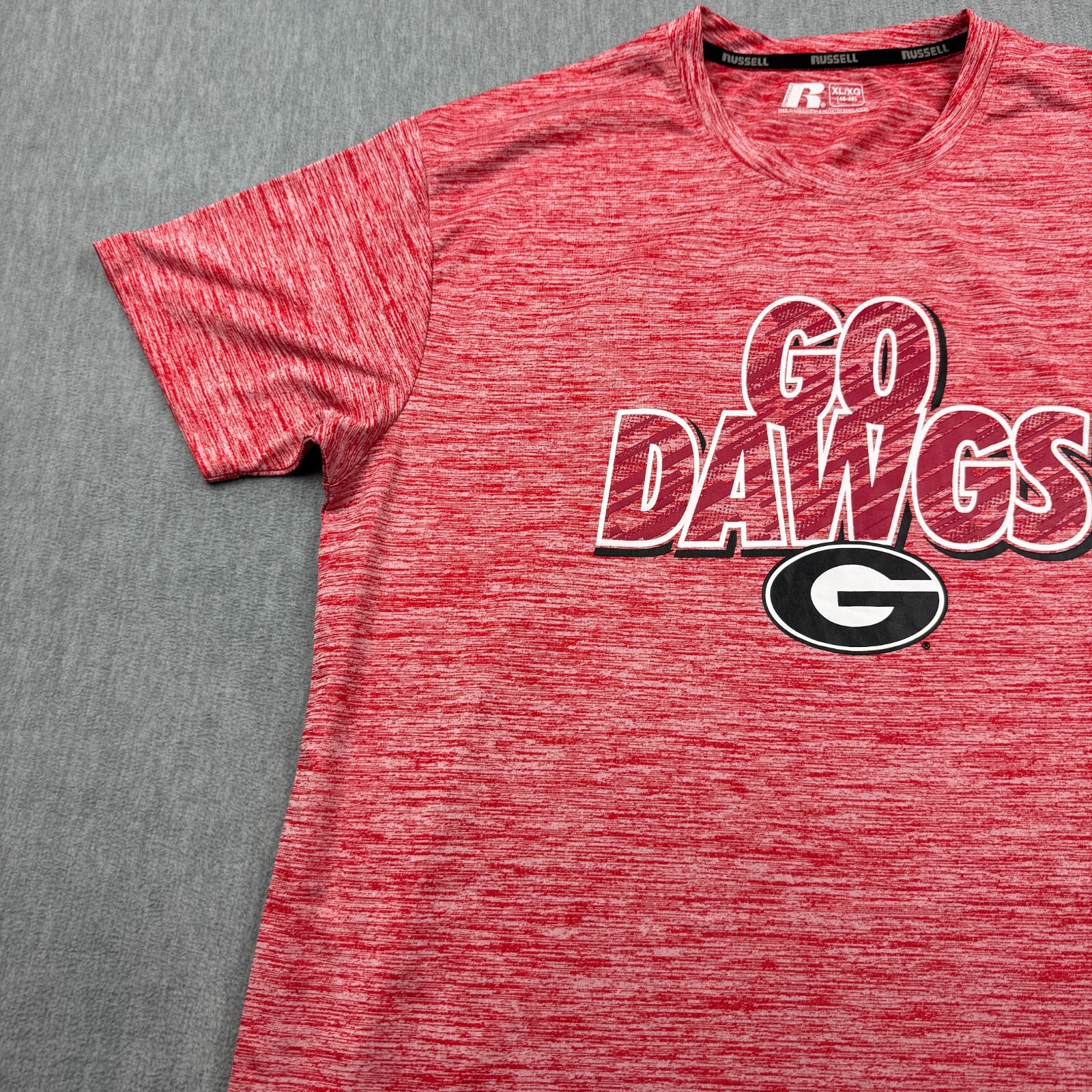 Georgia Bulldogs T Shirt Men XL 46/48 Red Go Dawgs Graphic Russell Athletics Tee gallery