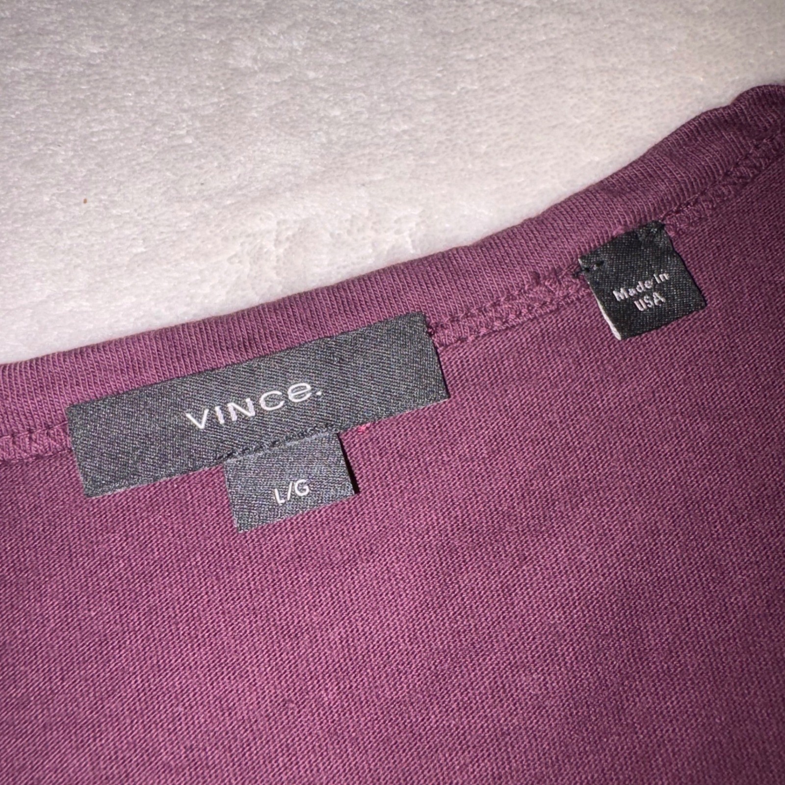VINCE T Shirt Mens Large Purple Cotton Crew Neck Made in USA Tee gallery