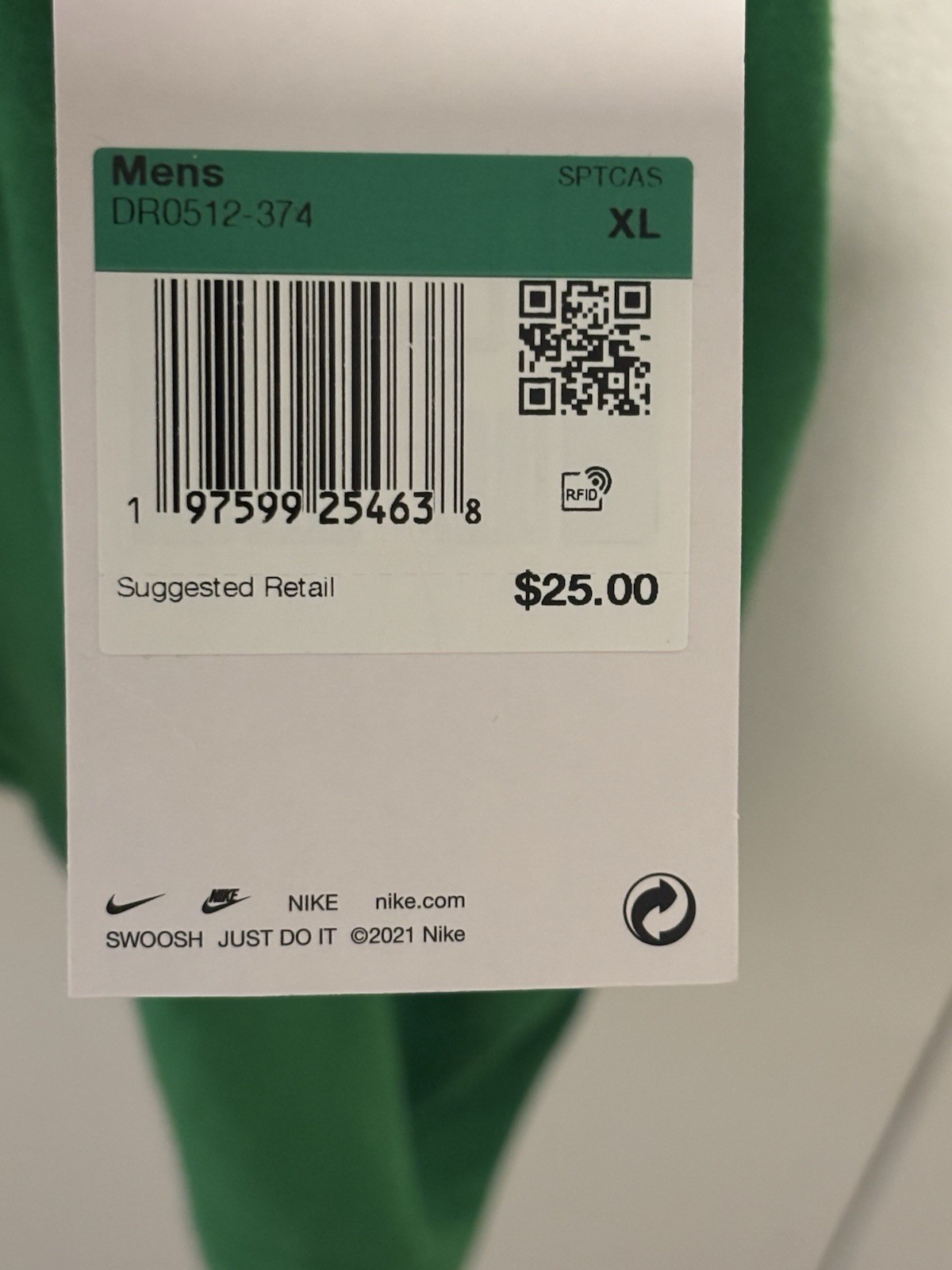 Nike The Nike Tee Men’s XL Green Logo Graphic Crew Neck Short Sleeve DR0512-374 gallery