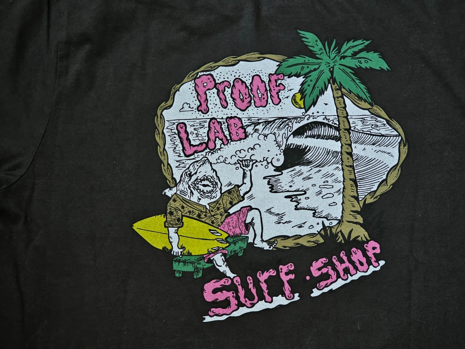 Katin Proof Lab Surf Shop Men Dark Brown Small T Shirt Organic Cotton NWT Norcal