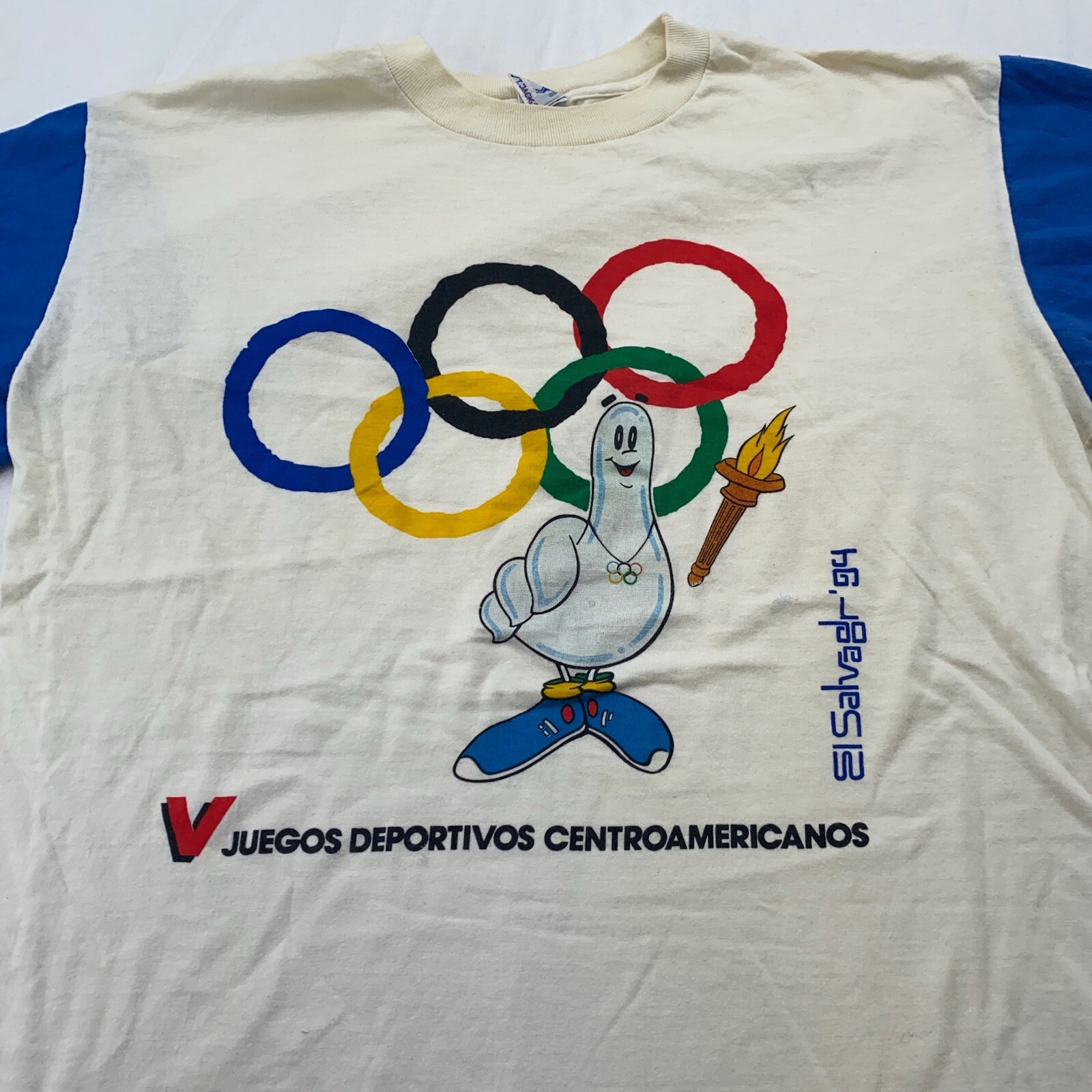 vintage 1994 EL SALVADOR CENTRAL AMERICAN GAMES 2 TONE JERSEY T-Shirt M olympics gallery
