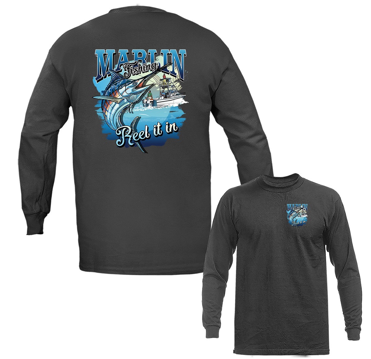 Marlin Fishing Reel It in Outdoor Sports Long Sleeve T-Shirts