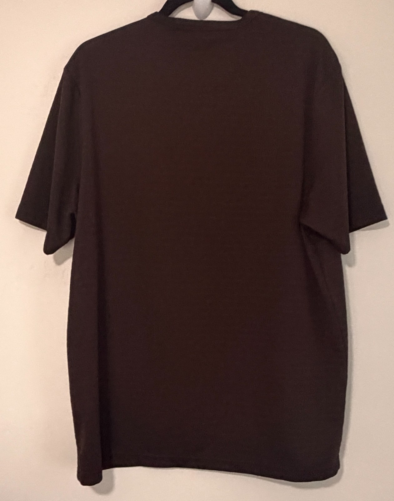 Perry Ellis Polyester Ribbed Knit Crew Neck Short Sleeve Shirt-Men's XL-Brown gallery