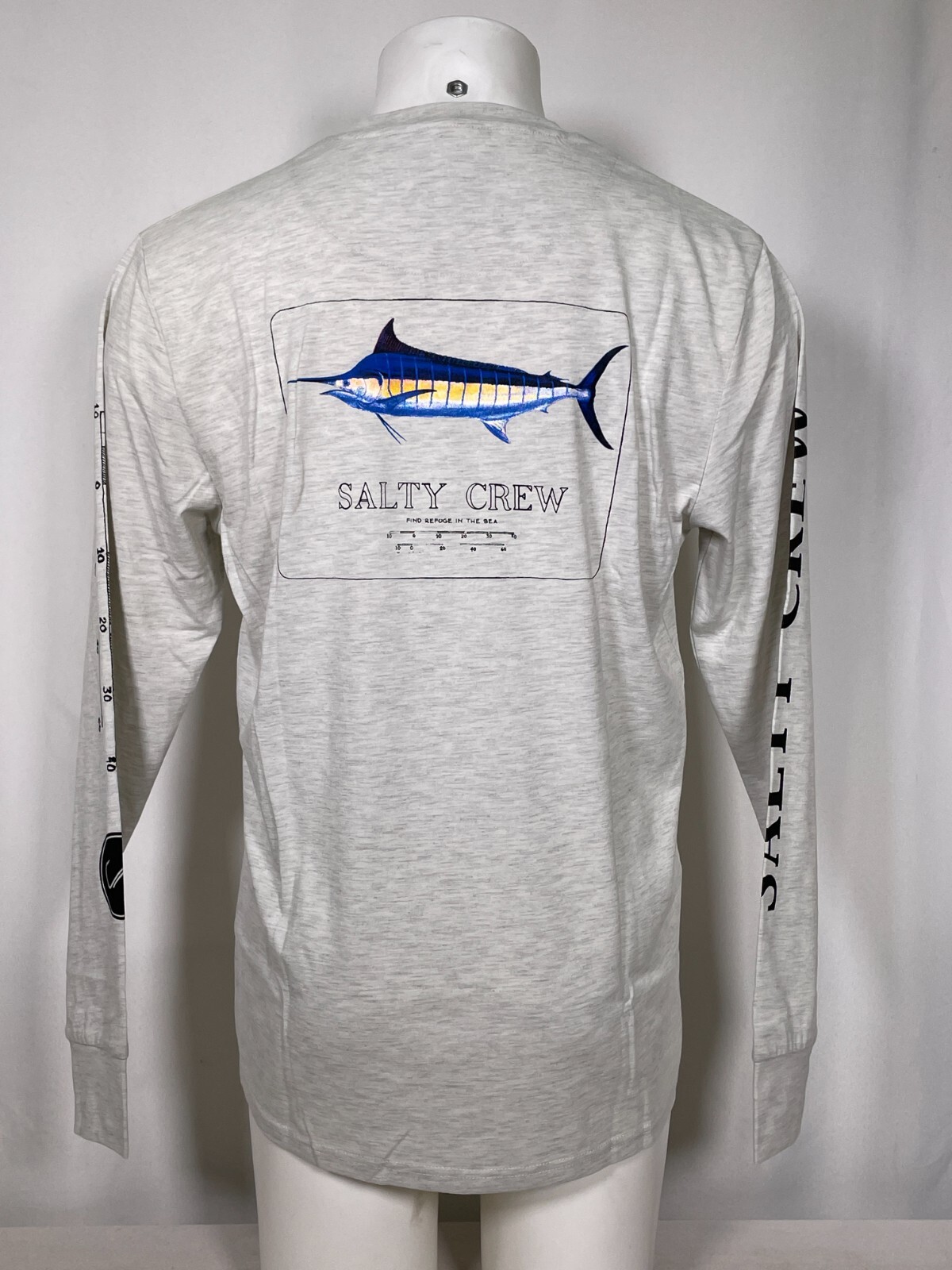 Salty Crew Marlin Mount Tech Long Sleeve Graphic White T-Shirt Men’s LARGE