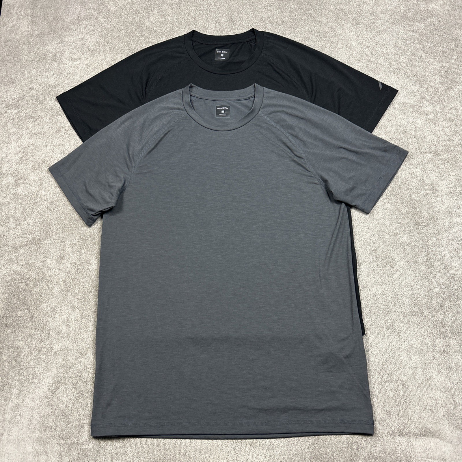 Hill City Shirt Lot of 2 Mens Medium Stretch Short Sleeve Crewneck Athletic Tee