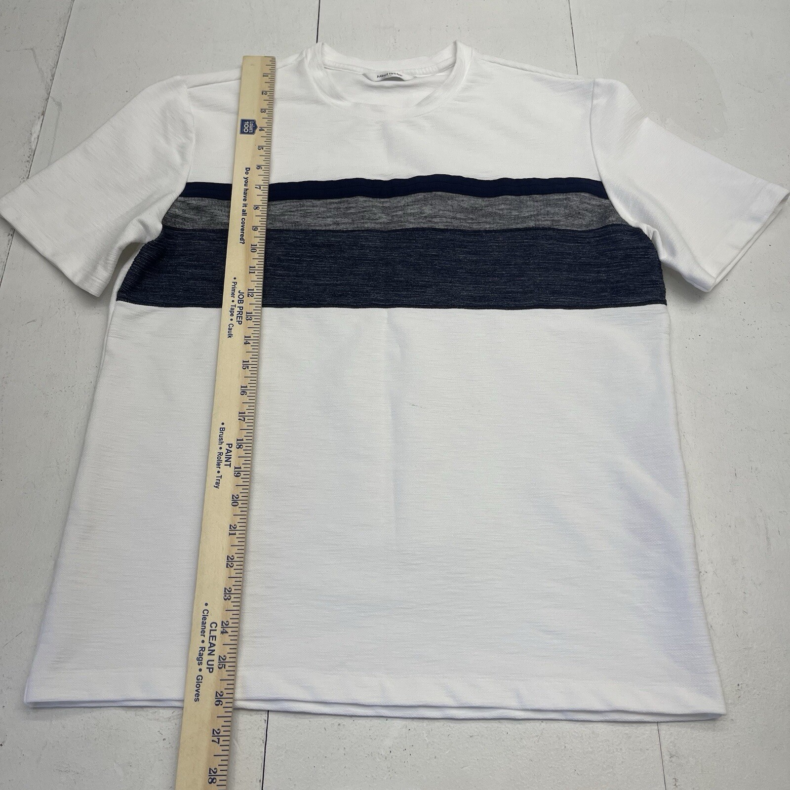Mind Bridge White Blue Gray Stripe Colorblock T Shirt Mens Size 100 gallery