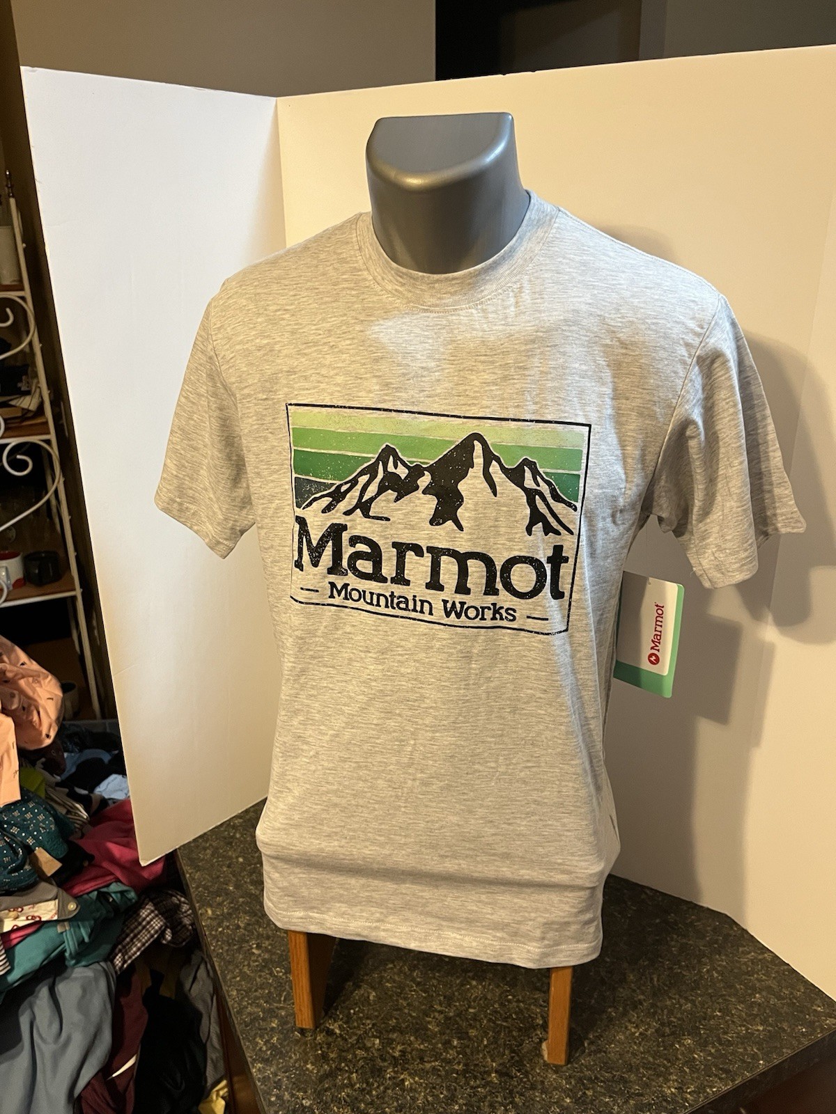 Marmot Mountain Works Men’s T-Shirt Gray Heather - Cotton Poly Small - NWT gallery