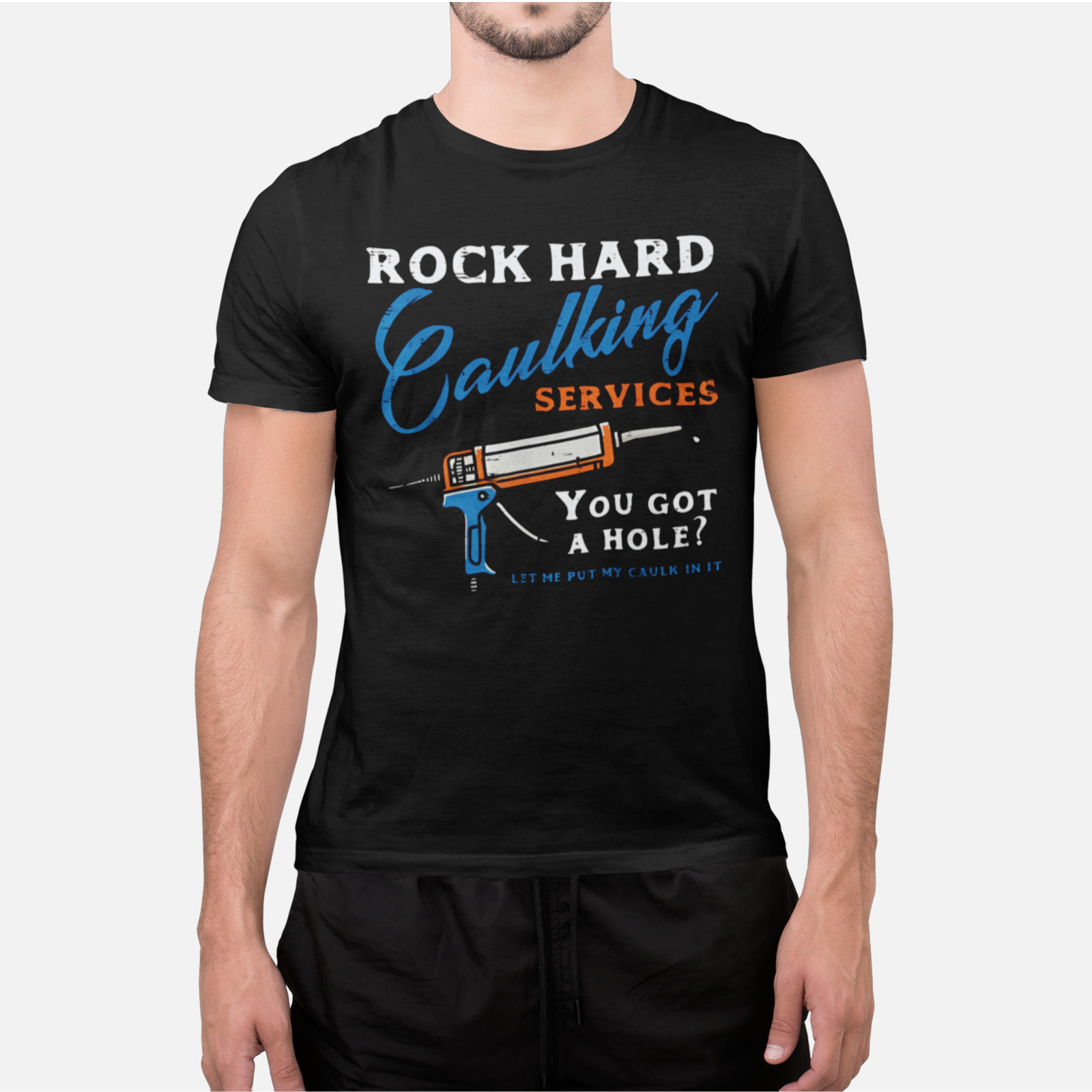 Rock Hard Caulking Services Shirt Funny Construction Tradesman Joke Tee gallery