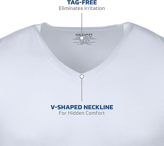 6 Pack Gildan Men's Crew T-shirts, Multipack, Style G1100, White gallery