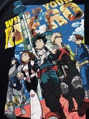 My Hero Academia Two Heroes Black Graphic Tee Shirt Large Funimation T-Shirt