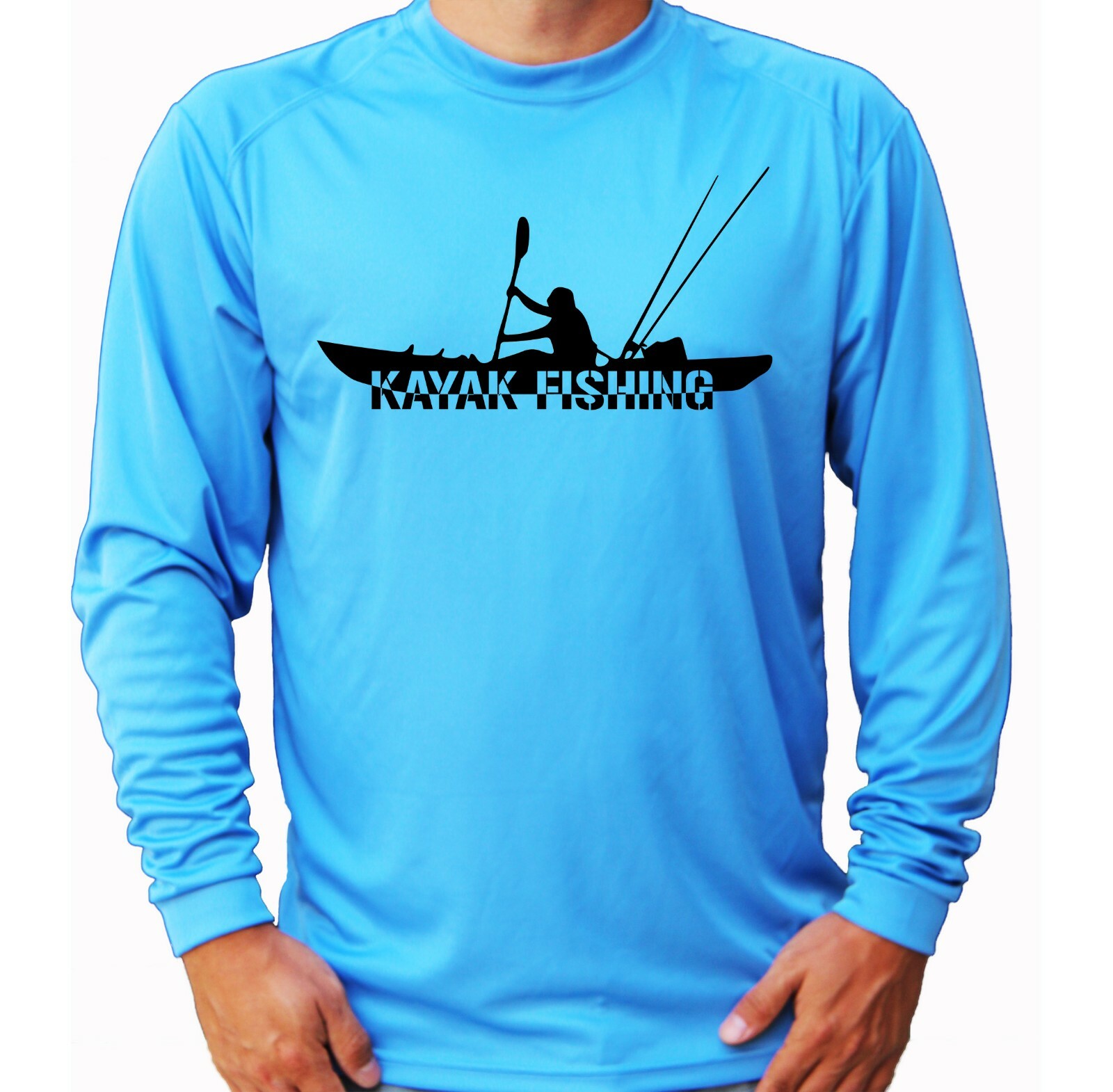 Kayak Fishing Long Sleeve UPF 50 T-Shirt Angler Fisherman Rod Boat UV Protection gallery