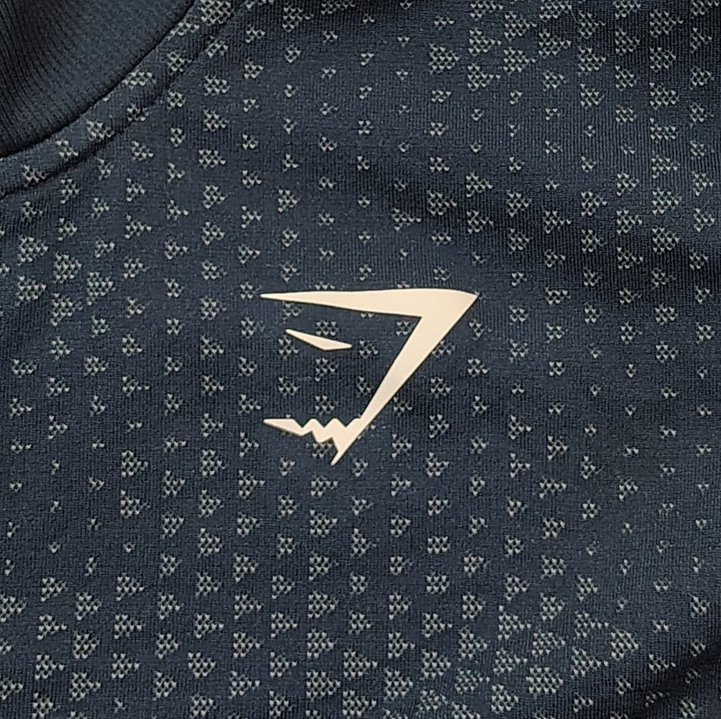 Gymshark 1/4 Zip Shirt Men Small Pullover Long Sleeve Training Gym Blue Camo gallery