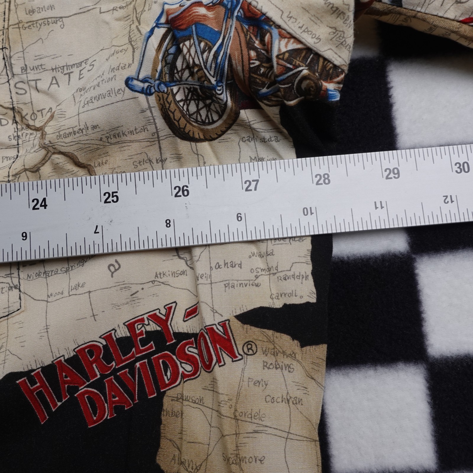 Vintage Harley Davison biker Hawaiian style all over print button up Shirt 3XL gallery