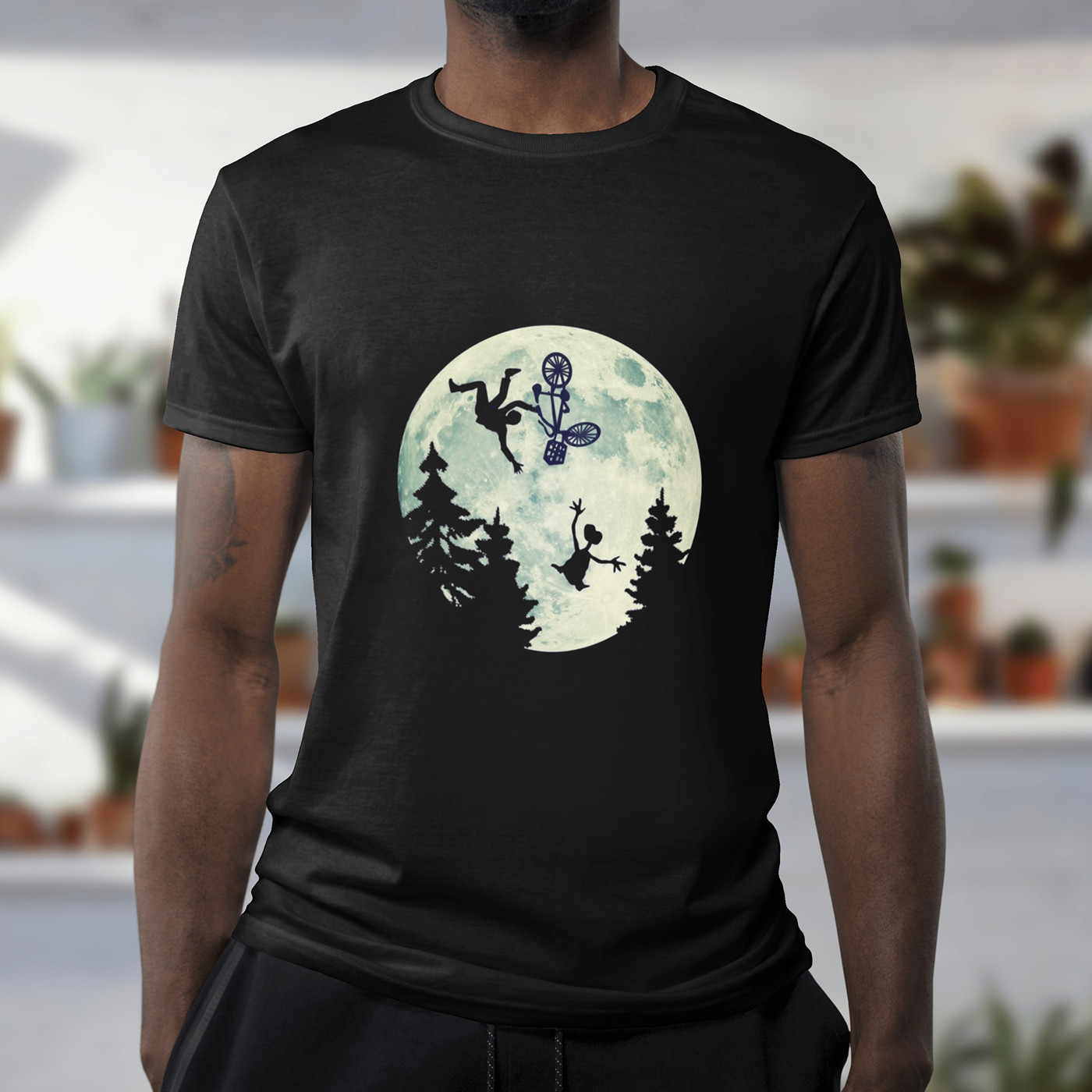 E.T. BIKE CRASH T-Shirt | Classic Spielberg Film Tee | 1980s Sci-Fi Movie Top