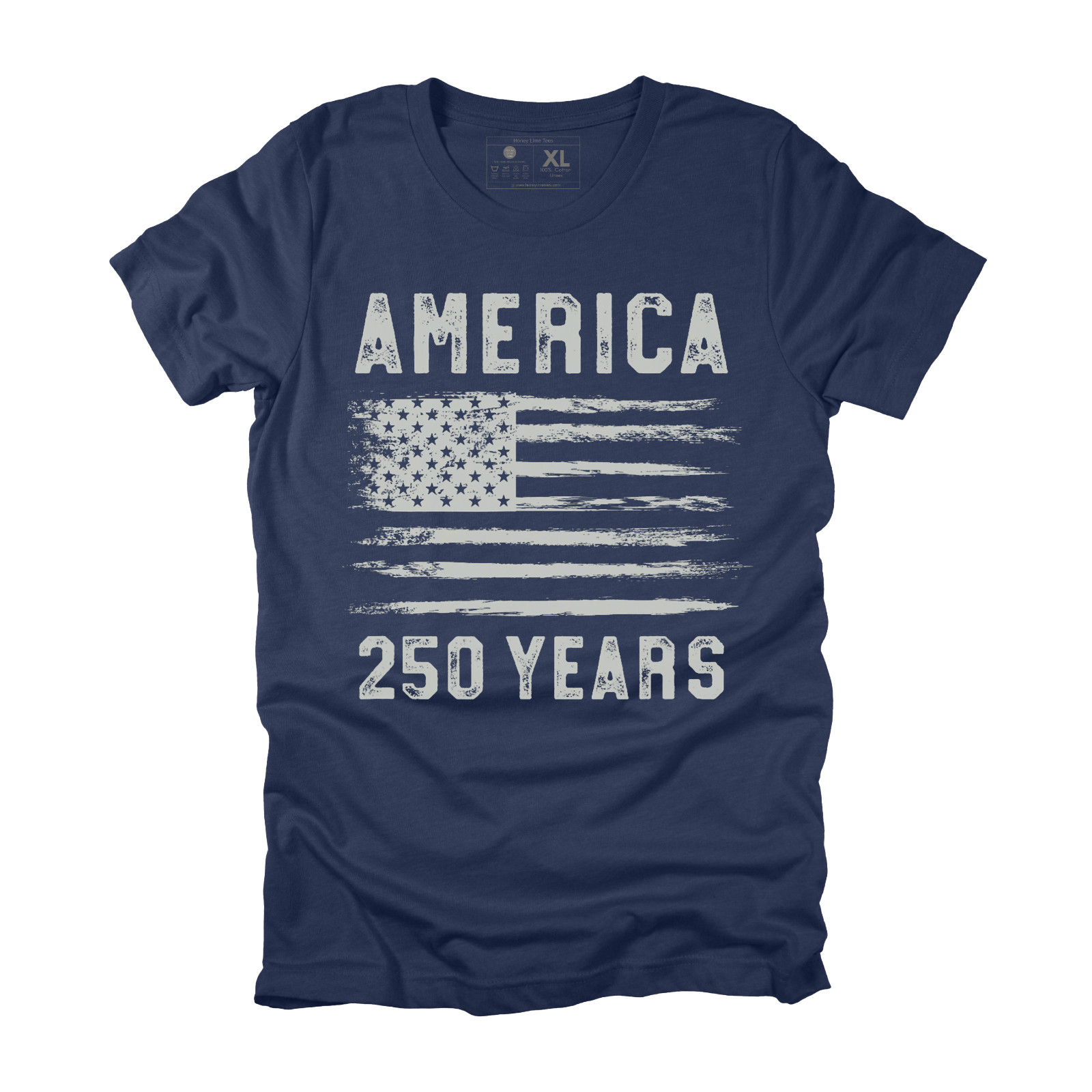 USA America 250 Years Flag Men T Shirt Patriotic American Tee XS-3XL
