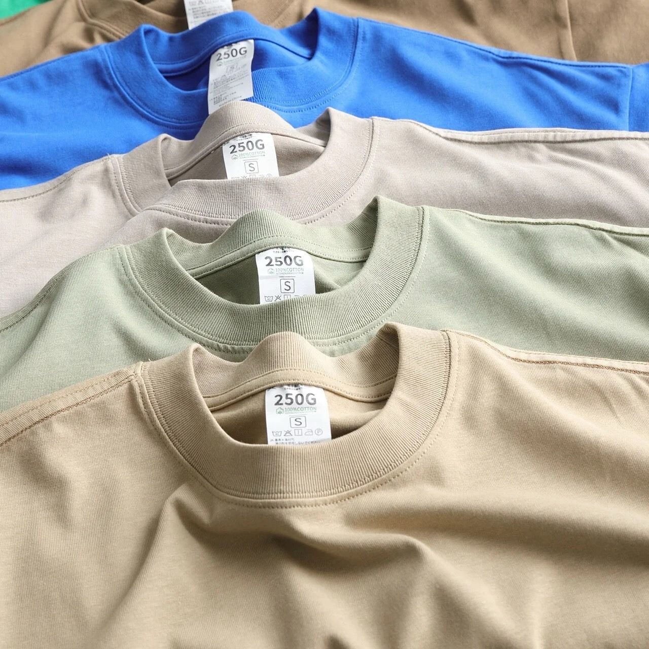 Mens 100% Cotton T Shirts High Quality, Soft Breathable,Small Size/ Beige Color