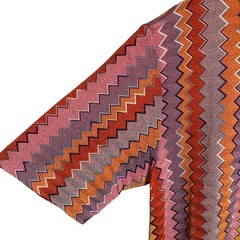 MISSONI Chevron Oversized Short-Sleeve Knit Top, Size 50, Multicolor mens USED
