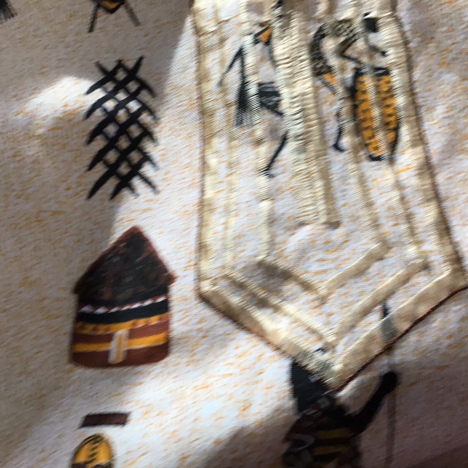 Shirt Pullover XL Broadcloth Short Sleeve Aztec Aborigine Pockets V Neck Boxy gallery