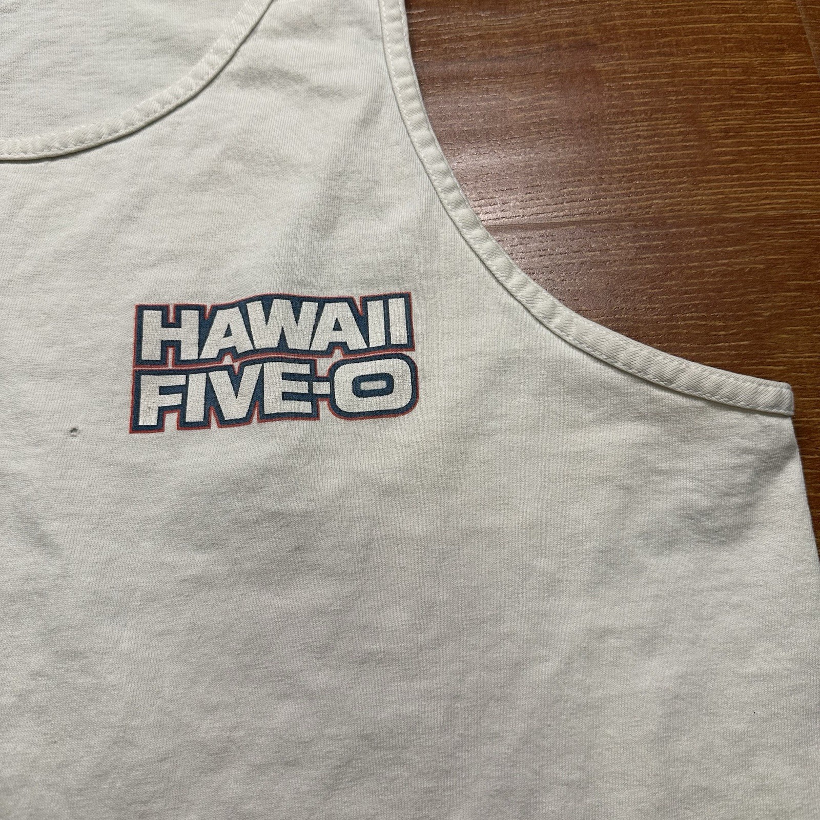 Vintage Hawaii Five-O Tank Top Men M White Beach Retro TV Series Show VTG Police gallery