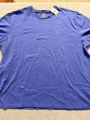 Polo Ralph Lauren Men Classic Fit Blue Crewneck T-Shirt Fit Tee Pull-On Size 2XL