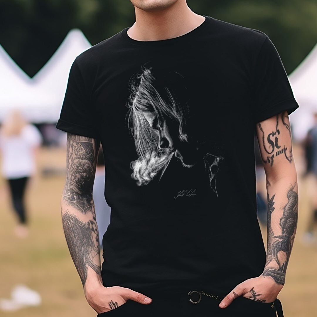 Kurt Cobain Nirvana Grunge Rock Band T-Shirt Black S-3XL gallery