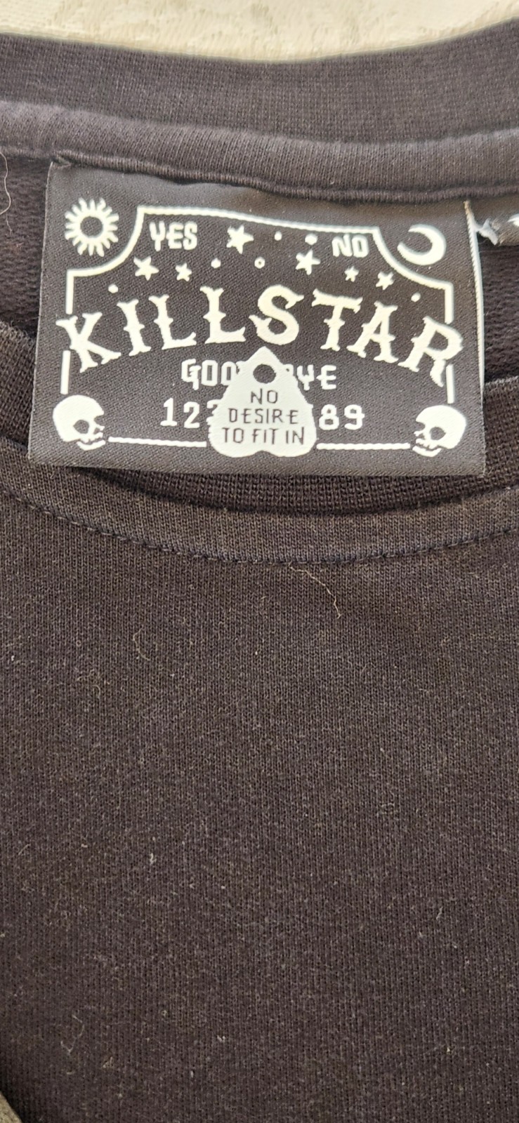 KILLSTAR Men's Long-Sleeved Gothic Strap-Design Black Cotton T-Shirt gallery